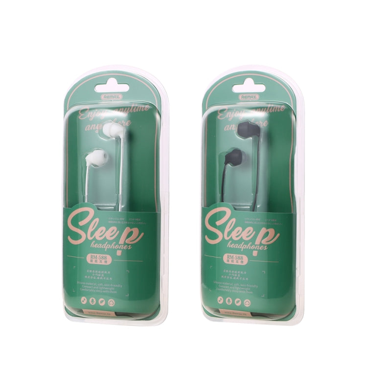 REMAX RM-588 In-Ear Stereo Sleep Earphone with Wire Control & MIC & Support Hands-free(Black) - Normal Style Earphone by REMAX | Online Shopping South Africa | PMC TechLife