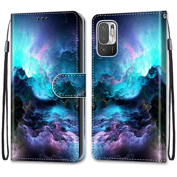 For Xiaomi Redmi Note 10 5G Coloured Drawing Cross Texture Horizontal Flip PU Leather Case with Holder & Card Slots & Wallet & Lanyard(Colorful Clouds) - Xiaomi Cases by PMC Jewellery | Online Shopping South Africa | PMC Jewellery