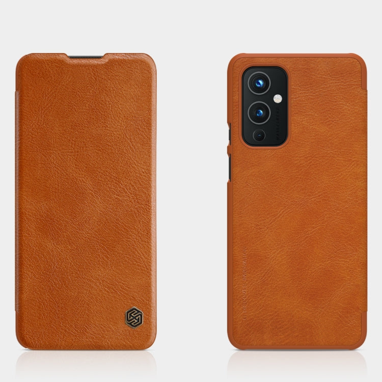 For OnePlus 9 (IN/CN Version) NILLKIN QIN Series Crazy Horse Texture Horizontal Flip Leather Case with Card Slot(Brown) - OnePlus Cases by NILLKIN | Online Shopping South Africa | PMC Jewellery