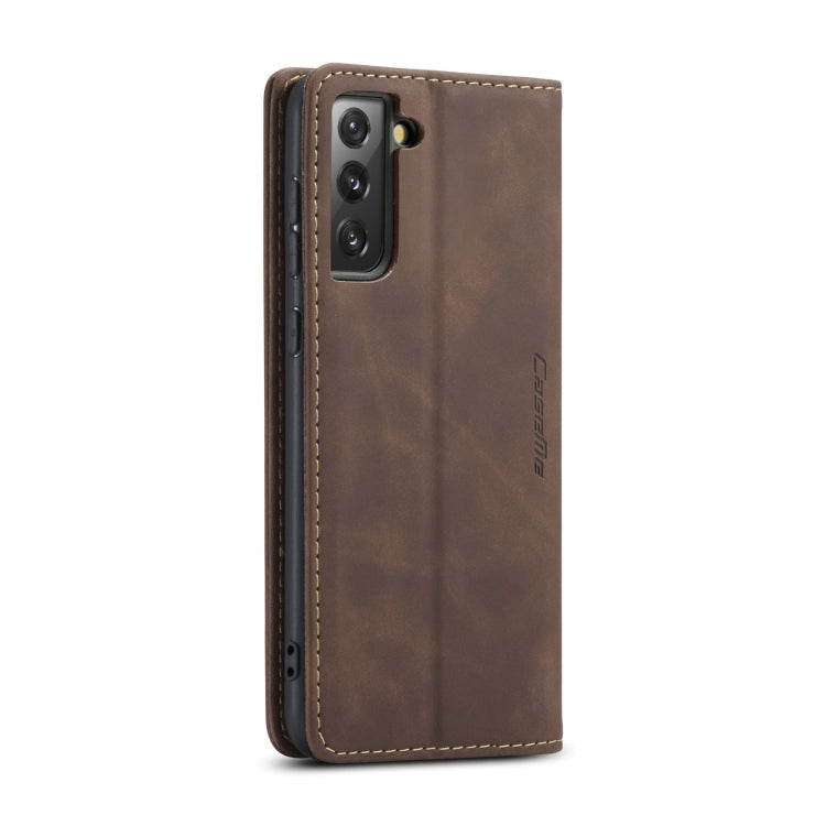 For Samsung Galaxy S21 FE CaseMe 013 Multifunctional Horizontal Flip Leather Case, with Card Slot & Holder & Wallet(Coffee) - Galaxy Phone Cases by CaseMe | Online Shopping South Africa | PMC Jewellery | Buy Now Pay Later Mobicred