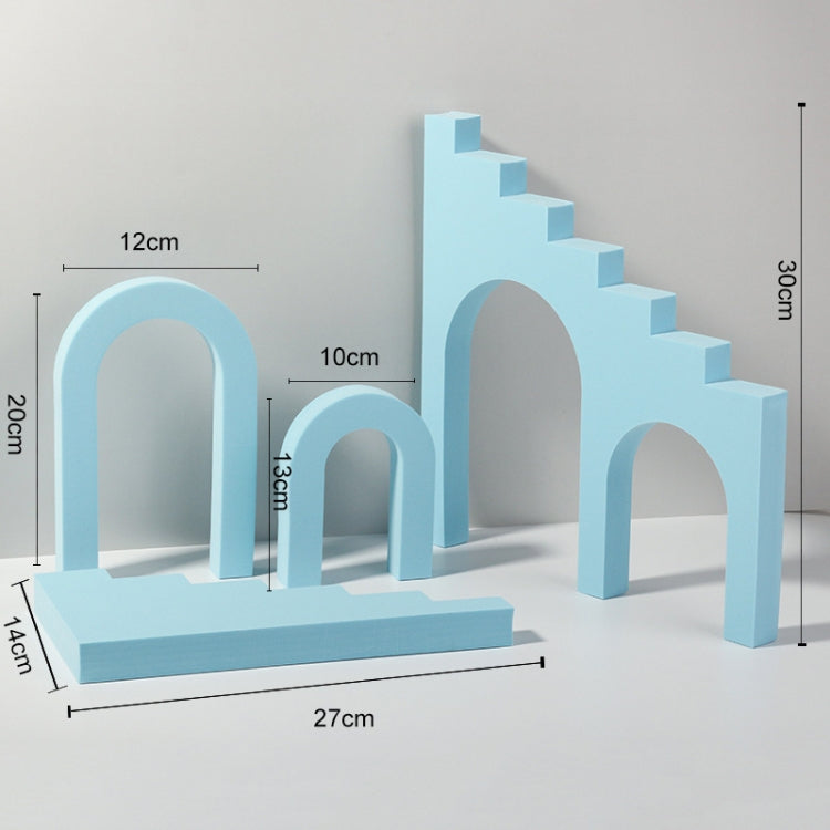 Ladder Combo Kits Geometric Cube Solid Color Photography Photo Background Table Shooting Foam Props (Light Blue) - Geometric Props by PMC TechLife | Online Shopping South Africa | PMC TechLife