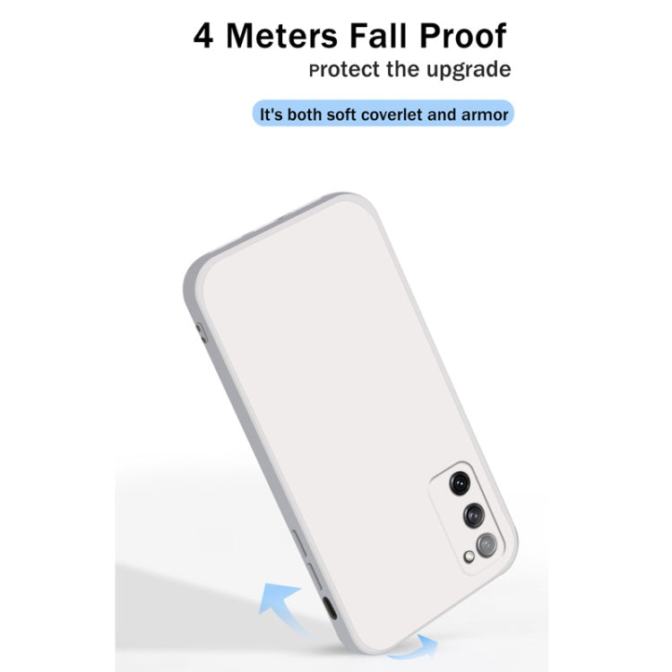 For Samsung Galaxy S20 FE Solid Color Imitation Liquid Silicone Straight Edge Dropproof Full Coverage Protective Case(White) - free shipping - PMC TechLife - Order now!