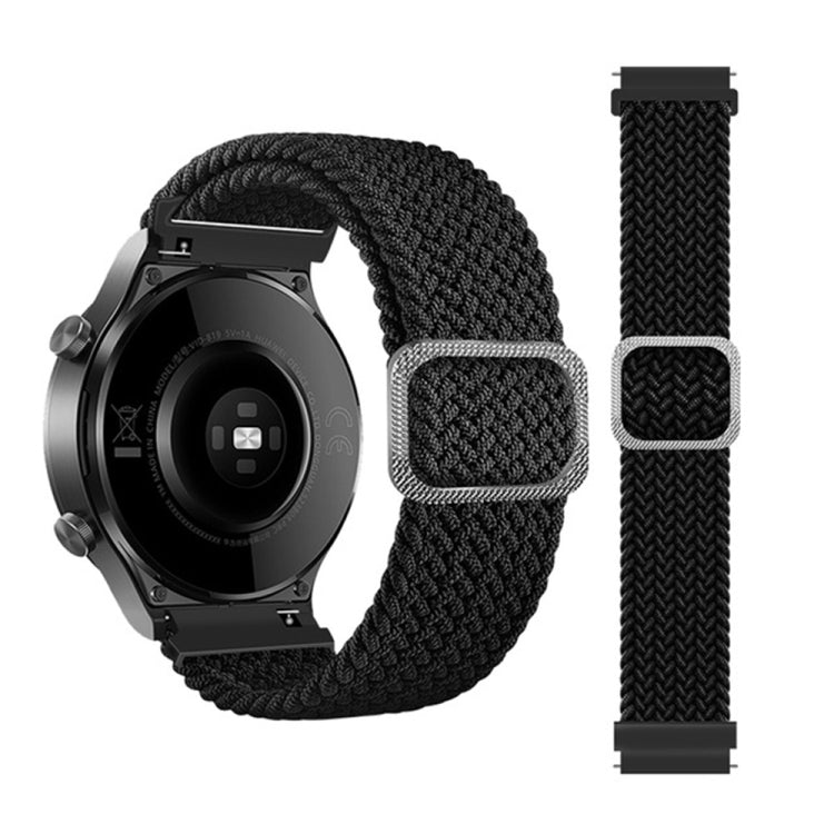 22mm Universal Adjustable Nylon Braided Elasticity Watch Band(Black) - 22mm Bands by PMC Jewellery | Online Shopping South Africa | PMC Jewellery | Buy Now Pay Later Mobicred