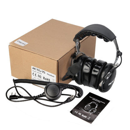 RETEVIS EH070K 2 Pin Adjustable Volume Binaural Noise Reduction Headphone Microphone - Microphones & Headsets by RETEVIS | Online Shopping South Africa | PMC Jewellery