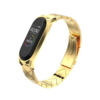 For Xiaomi Mi Band 6 / 5 / 4 / 3 Mijobs GT Metal Stainless Steel V Type Watch Band(Gold) - Watch Bands by MIJOBS | Online Shopping South Africa | PMC Jewellery | Buy Now Pay Later Mobicred