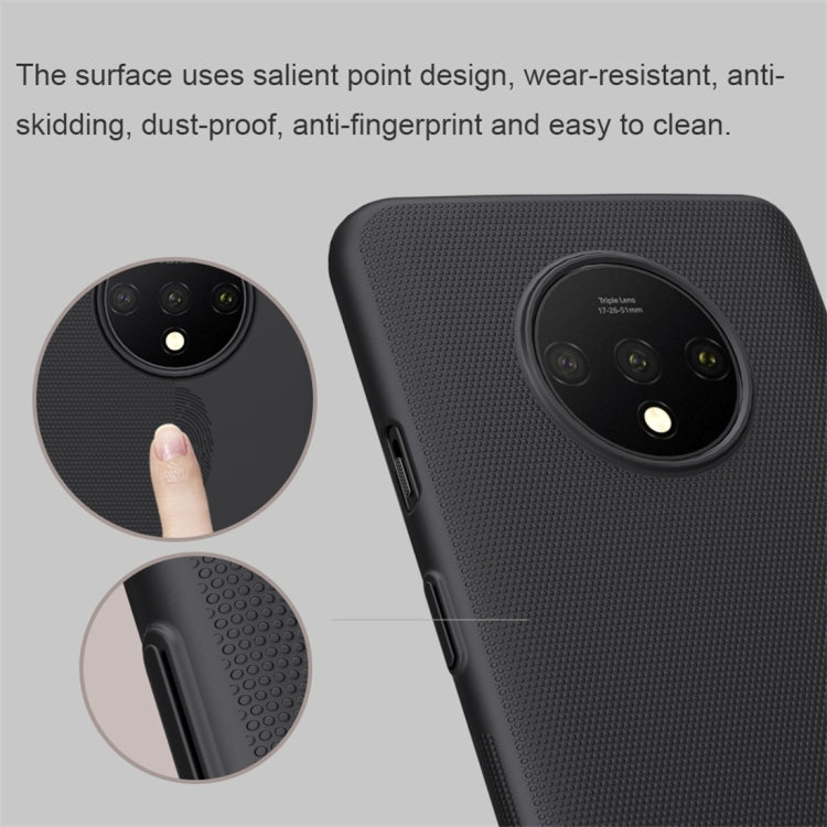 For OnePlus 7T NILLKIN Frosted Concave-convex Texture PC Protective Case(Black) - OnePlus Cases by NILLKIN | Online Shopping South Africa | PMC Jewellery