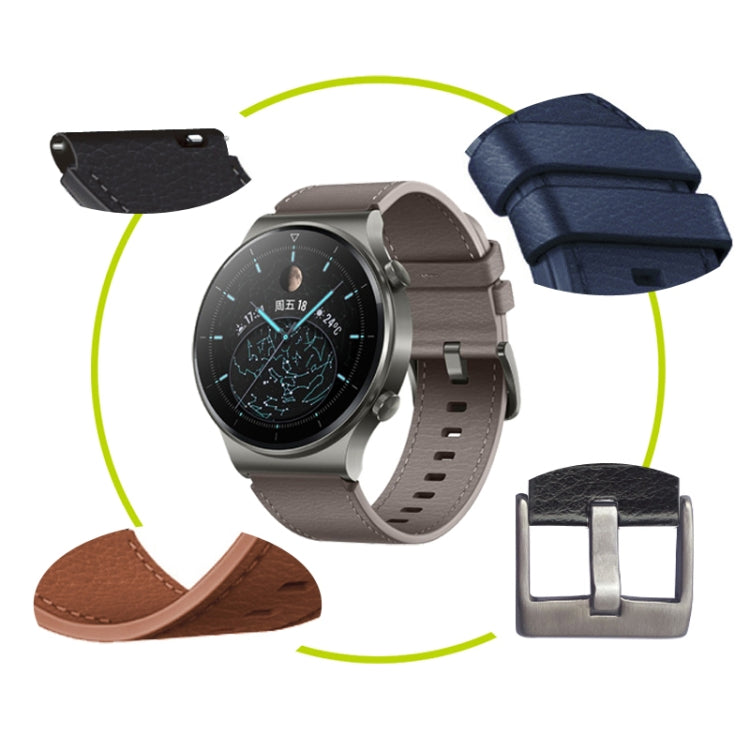 For Huawei Watch GT2 Pro Leather Watch Band(Brown) - Watch Bands by PMC TechLife | Online Shopping South Africa | PMC TechLife | Buy Now Pay Later Mobicred