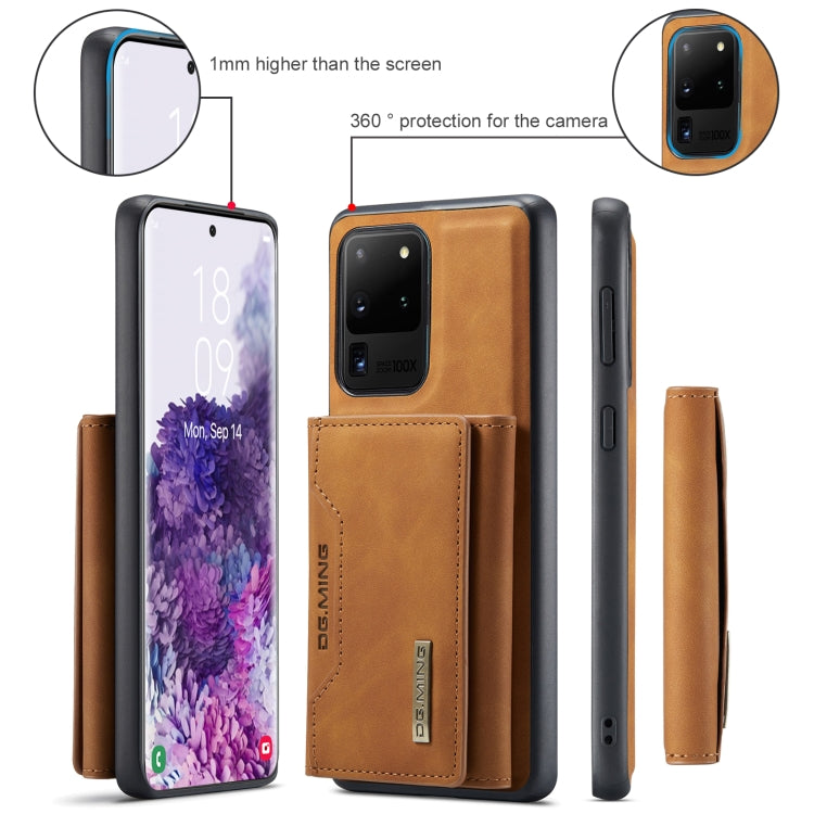 For Samsung Galaxy S20 Ultra DG.MING M2 Series 3-Fold Multi Card Bag Back Cover Shockproof Case with Wallet & Holder Function(Brown) - Galaxy Phone Cases by DG.MING | Online Shopping South Africa | PMC TechLife | Buy Now Pay Later Mobicred