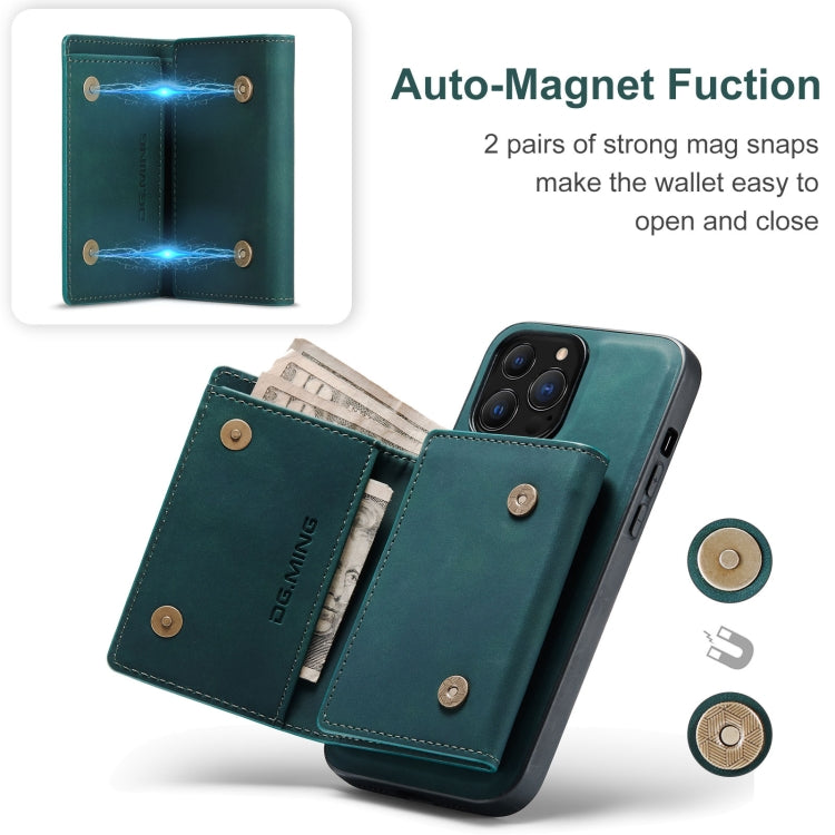 For iPhone 13 Pro Max DG.MING M1 Series 3-Fold Multi Card Wallet Shockproof Case with Holder Function (Green) - iPhone 13 Pro Max Cases by DG.MING | Online Shopping South Africa | PMC TechLife | Buy Now Pay Later Mobicred