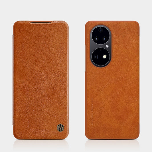 For Huawei P50 Pro NILLKIN QIN Series Crazy Horse Texture Horizontal Flip Leather Case with Card Slot(Brown) - Huawei Cases by NILLKIN | Online Shopping South Africa | PMC Jewellery