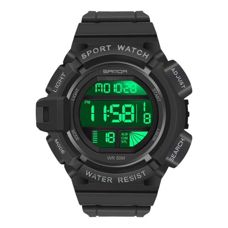 SANDA 2106 LED Digital Display Luminous Alarm Clock Men Outdoor Sports Electronic Watch(Black) - LED Digital Watches by SANDA | Online Shopping South Africa | PMC Jewellery | Buy Now Pay Later Mobicred