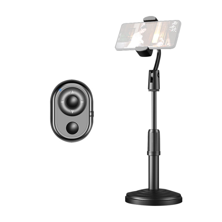 Desktop Stand Mobile Phone Tablet Live Broadcast Stand Telescopic Disc Stand, Style:Holder + Remote Control(Black) - Stand by PMC Jewellery | Online Shopping South Africa | PMC Jewellery