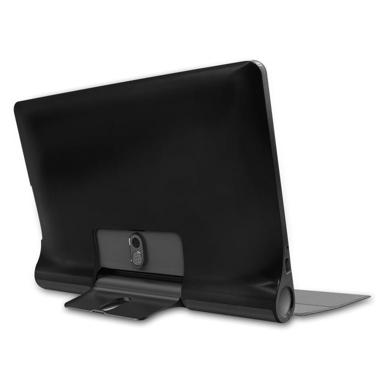 For Lenovo Yoga Smart Tab Custer Texture Horizontal Flip Leather Case with Two-folding Holder(Black) - For Lenovo by PMC Jewellery | Online Shopping South Africa | PMC Jewellery