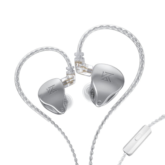 KZ AST 24-unit Balance Armature Monitor HiFi In-Ear Wired Earphone With Mic(Silver) - In Ear Wired Earphone by KZ | Online Shopping South Africa | PMC Jewellery