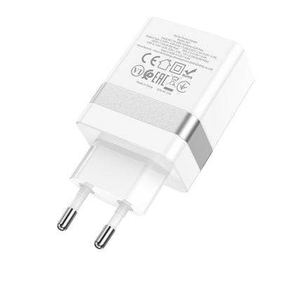 hoco N21 PD 30W Type-C / USB-C + QC 3.0 USB Mini Fast Charger, EU Plug(White) - USB Charger by hoco | Online Shopping South Africa | PMC Jewellery