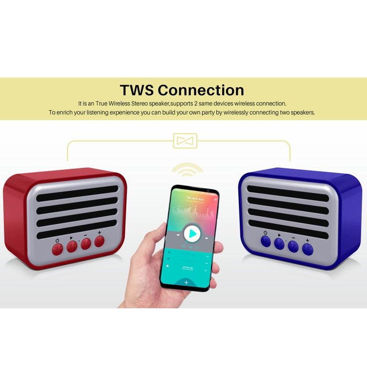 New Rixing NR-102 Mini TWS Bluetooth Speaker(Red) - Mini Speaker by New Rixing | Online Shopping South Africa | PMC Jewellery