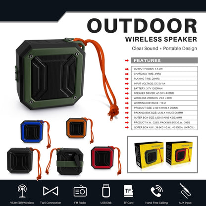 New Rixing NR-103 Mini TWS Bluetooth Speaker with Lanyard(Black) - Mini Speaker by New Rixing | Online Shopping South Africa | PMC Jewellery