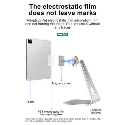 R-JUST PB01 L-shaped Magnetic Rotatable Aluminum Alloy Mobile Phones Tablets Holder(Silver) - Desktop Holder by R-JUST | Online Shopping South Africa | PMC Jewellery | Buy Now Pay Later Mobicred