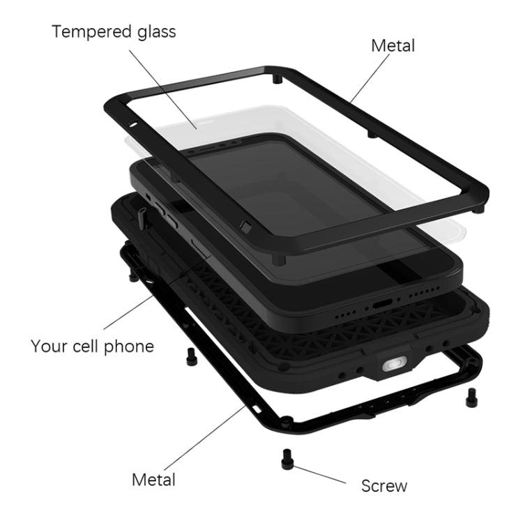 For iPhone 13 Pro LOVE MEI Metal Shockproof Life Waterproof Dustproof Protective Phone Case (Yellow) - iPhone 13 Pro Cases by LOVE MEI | Online Shopping South Africa | PMC TechLife | Buy Now Pay Later Mobicred