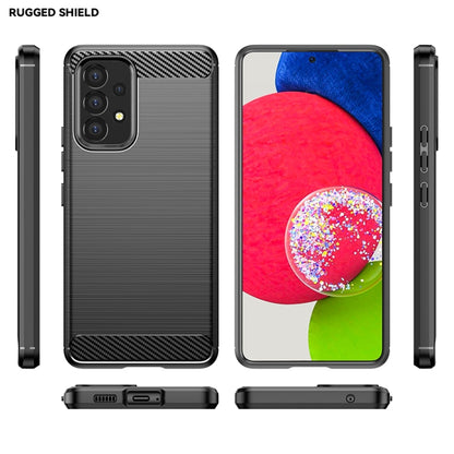 For Samsung Galaxy A53 5G Brushed Texture Carbon Fiber TPU Phone Case(Black) - Galaxy Phone Cases by PMC Jewellery | Online Shopping South Africa | PMC Jewellery