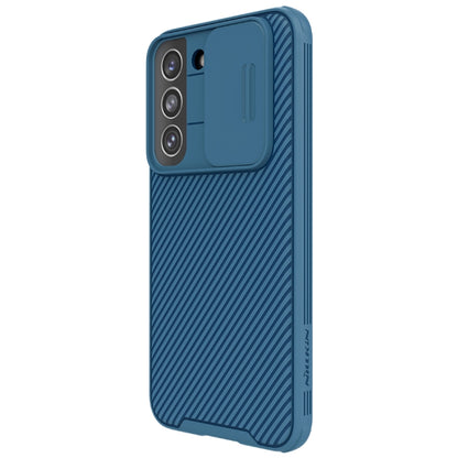 For Samsung Galaxy S22 5G NILLKIN Black Mirror Pro Series Camshield Phone Case(Blue) - Galaxy S22 5G Cases by NILLKIN | Online Shopping South Africa | PMC Jewellery