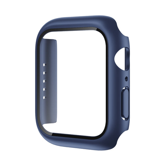 ROCK 2 in 1 PC Frame + Tempered Glass Protector Case For Apple Watch Series 9 / 8 / 7 41mm(Blue) - Watch Cases by ROCK | Online Shopping South Africa | PMC Jewellery | Buy Now Pay Later Mobicred