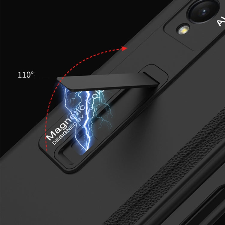 For Samsung Galaxy Z Fold3 5G GKK Magnetic Full Coverage Phone Flip Case with Pen Slot(Black) - Galaxy Phone Cases by GKK | Online Shopping South Africa | PMC Jewellery | Buy Now Pay Later Mobicred