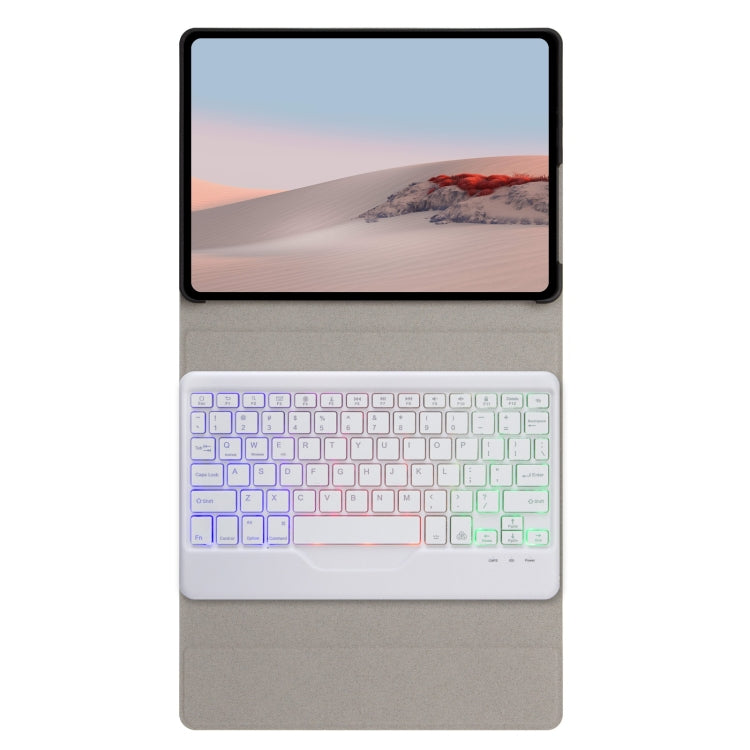 For Microsoft Surface Go 3 / 2 / 1 SFGOS Tri-color Backlit Tree Texture Bluetooth Keyboard Leather Case(Black + White) - Others Keyboard by PMC TechLife | Online Shopping South Africa | PMC TechLife