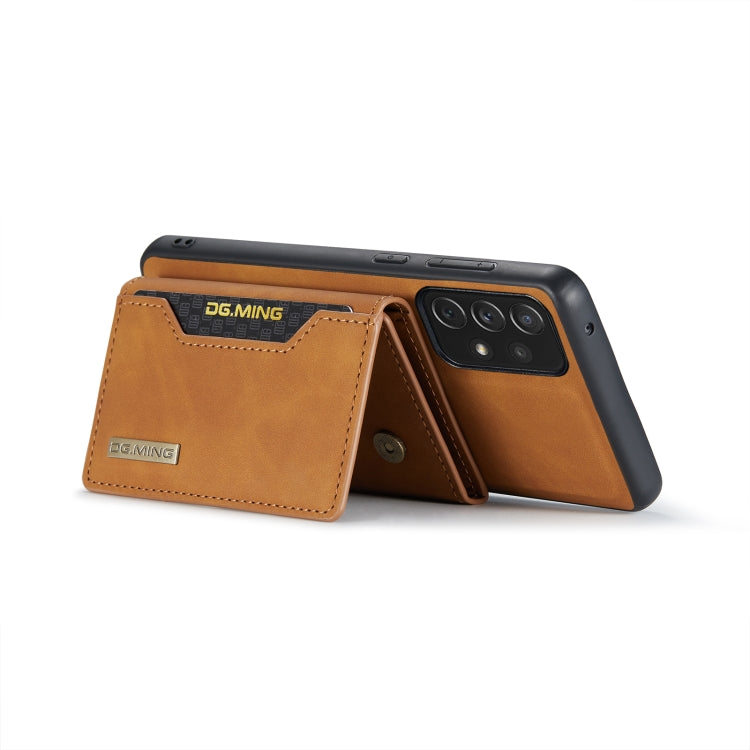 For Samsung Galaxy A73 5G DG.MING M2 Series 3-Fold Multi Card Bag + Phone Case(Brown) - Galaxy Phone Cases by DG.MING | Online Shopping South Africa | PMC TechLife | Buy Now Pay Later Mobicred