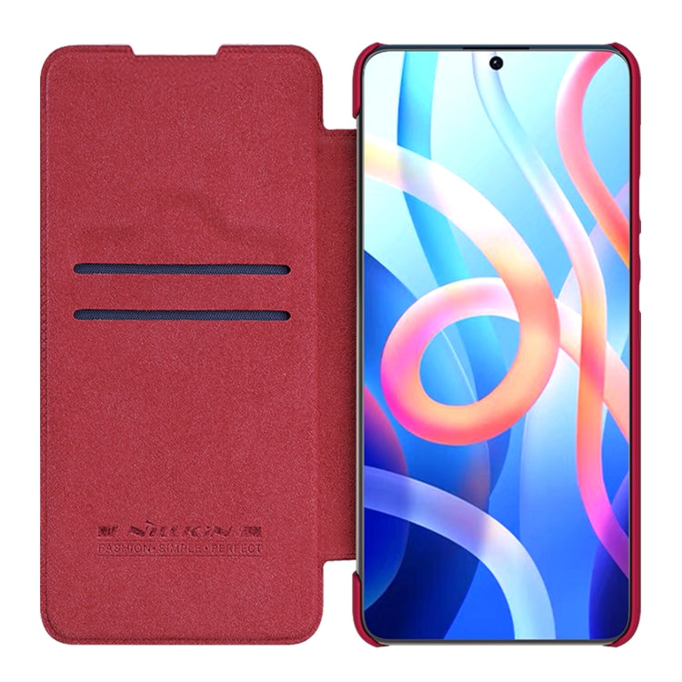 For Xiaomi Redmi Note 11 5G / 11T 5G / Poco M4 Pro 5G / 11S 5G NILLKIN QIN Series Crazy Horse Texture Leather Phone Case(Red) - Xiaomi Cases by NILLKIN | Online Shopping South Africa | PMC Jewellery