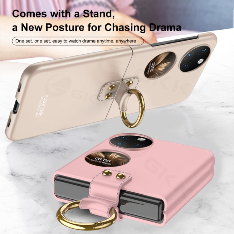 For Huawei P50 Pocket GKK Ultra-thin Full Coverage Phone Case with Ring(Black) - Huawei Cases by GKK | Online Shopping South Africa | PMC Jewellery