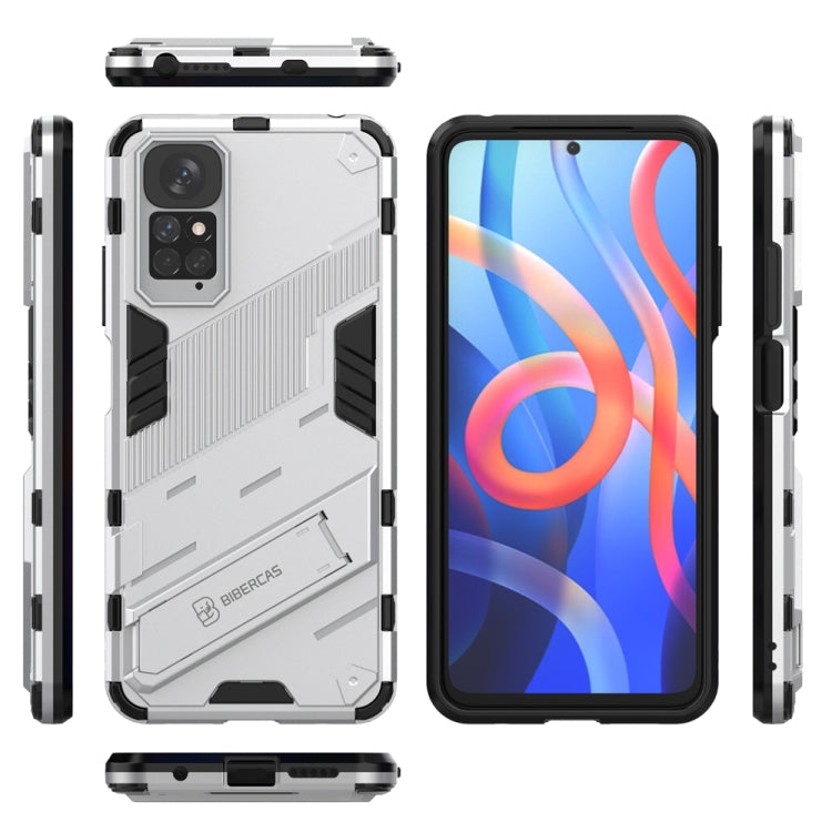 For Xiaomi Redmi Note 11 / Note 11S Global Punk Armor 2 in 1 PC + TPU Shockproof Phone Case with Invisible Holder(White) - Xiaomi Cases by PMC Jewellery | Online Shopping South Africa | PMC Jewellery