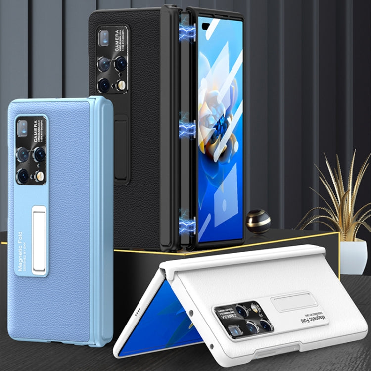 For Huawei Mate X2 GKK Magnetic PC + Leather Phone Flip Case with Holder(Blue) - Huawei Cases by GKK | Online Shopping South Africa | PMC Jewellery