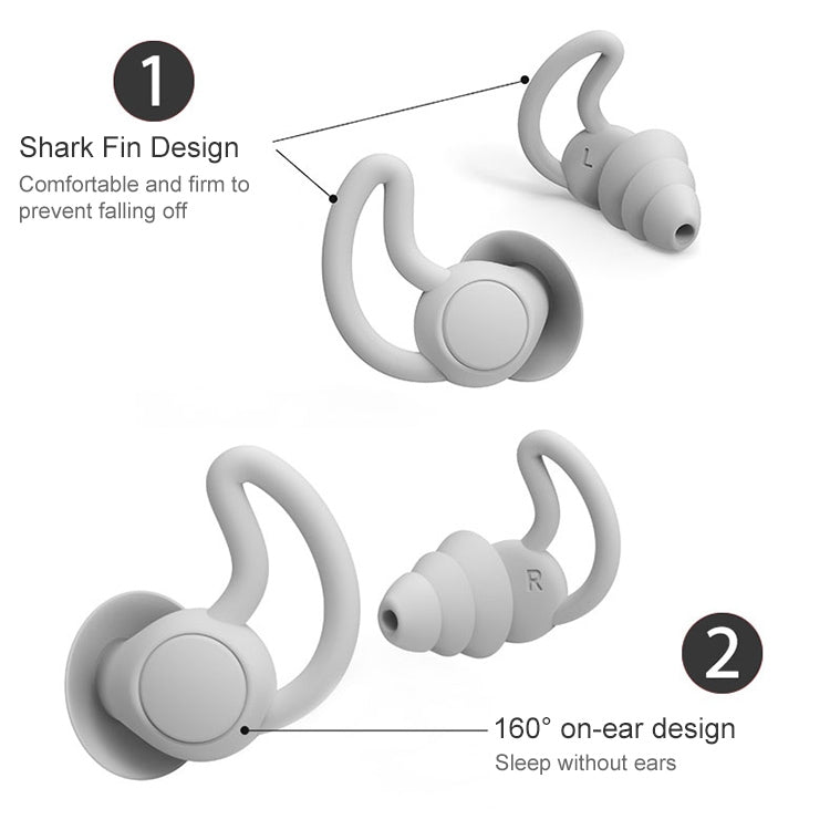 iMeBoBo A1 Shark Fin Version Nano Silicone Sleeping Noise Reduction Earplugs, Style:Two Layer(Grey) - Anti-dust & Ear Caps by PMC Jewellery | Online Shopping South Africa | PMC Jewellery