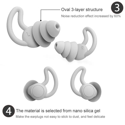 iMeBoBo A1 Shark Fin Version Nano Silicone Sleeping Noise Reduction Earplugs, Style:Two Layer(Grey) - Anti-dust & Ear Caps by PMC Jewellery | Online Shopping South Africa | PMC Jewellery