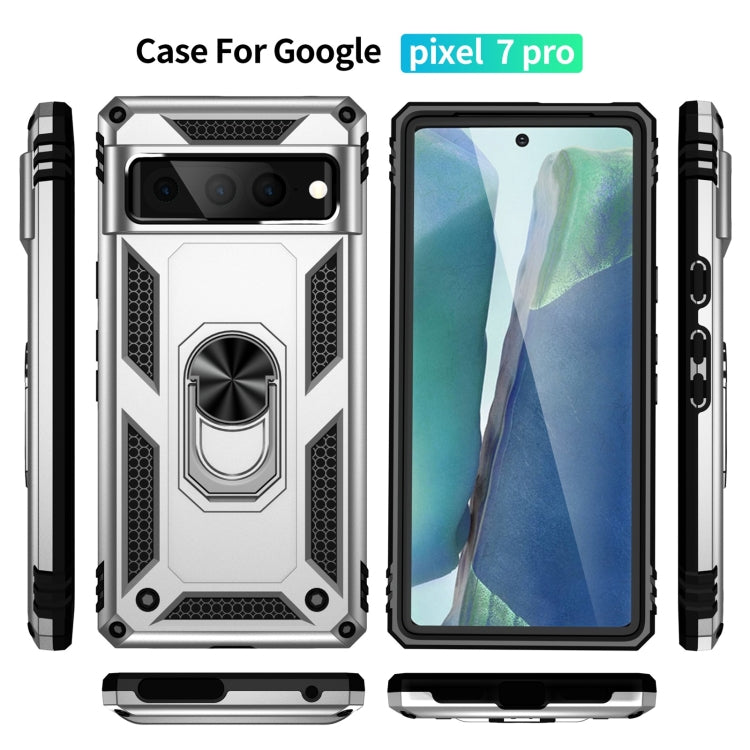 For Google Pixel 7 Pro Shockproof TPU + PC Protective Case with 360 Degree Rotating Holder(Silver) - free shipping - PMC TechLife - Order now!