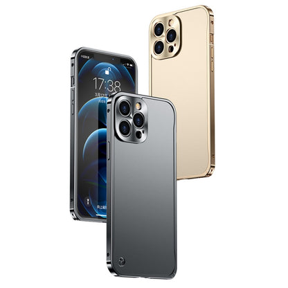 For iPhone 12 Pro Max Metal Frame Frosted Case(Gold) - iPhone 12 Pro Max Cases by PMC Jewellery | Online Shopping South Africa | PMC Jewellery