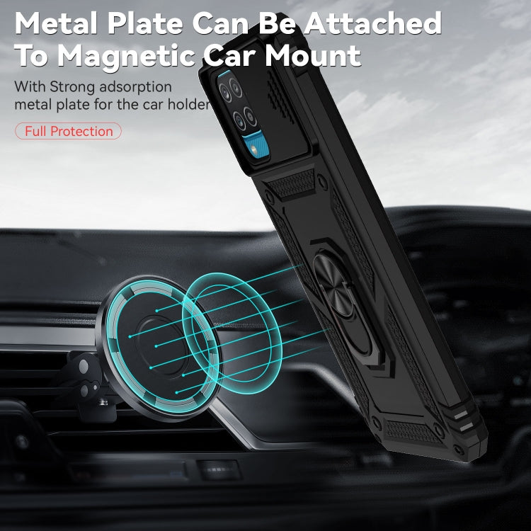 For Samsung Galaxy A12 Sliding Camshield Holder Phone Case(Black) - free shipping - PMC TechLife - Order now!