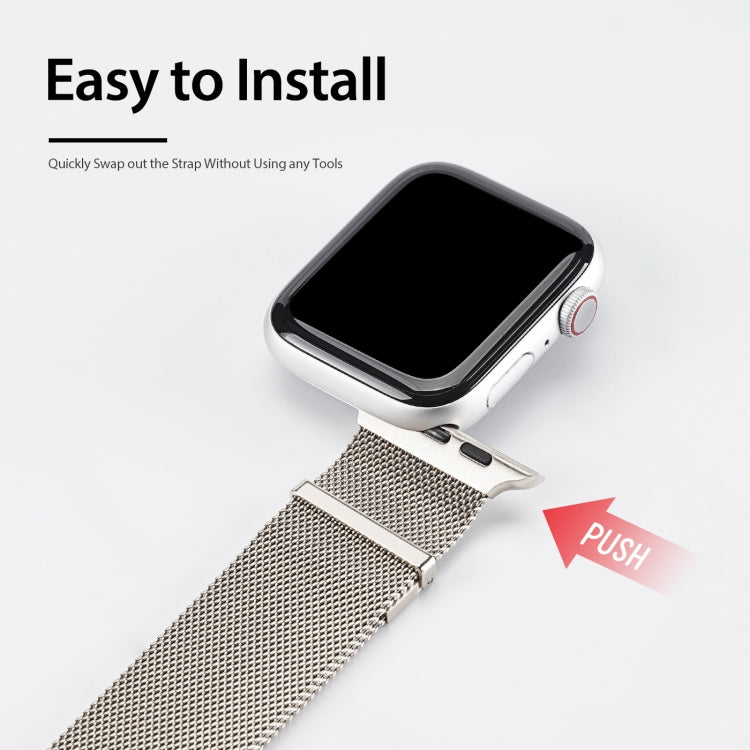 DUX DUCIS Milanese Watchband For Apple Watch Series 7 41mm / 6&SE&5&4 40mm / 3&2&1 38mm(Starlight) - Watch Bands by DUX DUCIS | Online Shopping South Africa | PMC Jewellery