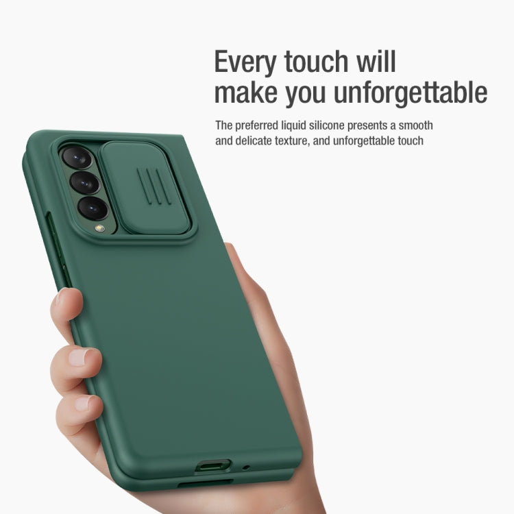 For Samsung Galaxy Z Fold3 5G / W22 5G NILLKIN CamShield Liquid Silicone + PC Full Coverage Case(Green) - Galaxy Phone Cases by NILLKIN | Online Shopping South Africa | PMC Jewellery