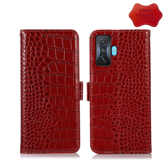 For Xiaomi Redmi K50 Gaming Crocodile Top Layer Cowhide Leather Phone Case(Red) - Xiaomi Cases by PMC Jewellery | Online Shopping South Africa | PMC Jewellery