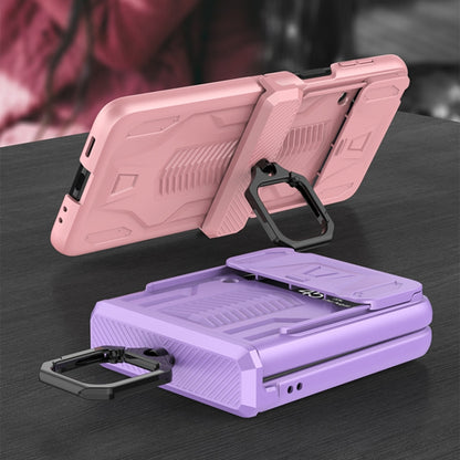 For Samsung Galaxy Z Flip3 5G GKK Sliding Camshield Magnetic Armor Flip Phone Case with Ring Holder(Sweet Pink) - Galaxy Phone Cases by GKK | Online Shopping South Africa | PMC Jewellery