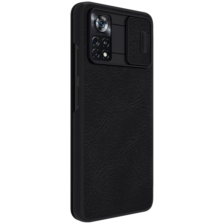 For Xiaomi Poco X4 Pro 5G NILLKIN QIN Series Pro Sliding Camera Cover Leather Phone Case(Black) - Xiaomi Cases by NILLKIN | Online Shopping South Africa | PMC Jewellery