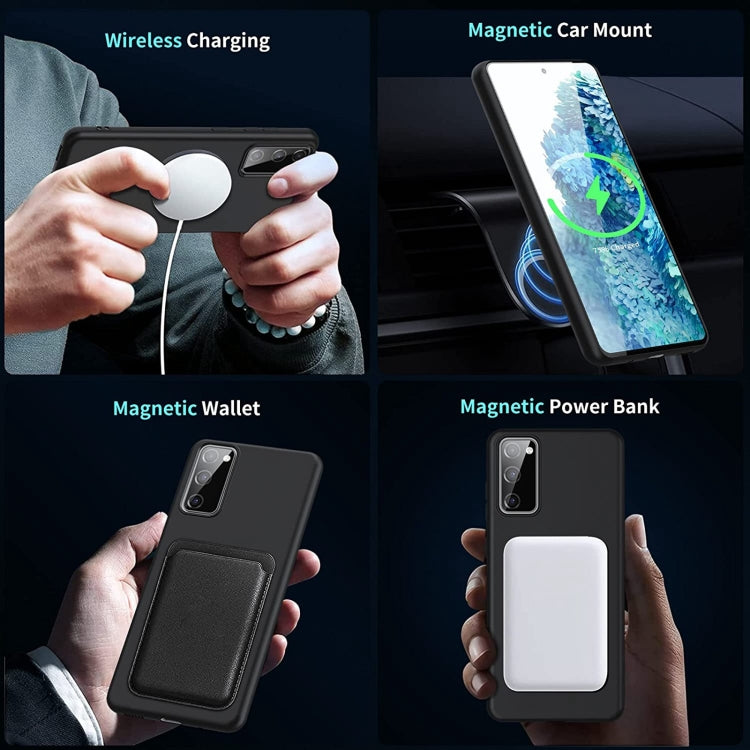 For Samsung Galaxy S20 FE 2022/S20 FE MagSafe Magnetic Liquid Silicone Phone Case(Black) - Galaxy S20 FE Cases by PMC TechLife | Online Shopping South Africa | PMC TechLife | Buy Now Pay Later Mobicred