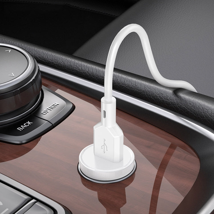 Borofone BZ18 Single USB Port QC3.0 Car Charger with Micro USB Charging Cable(White) - Car Charger by Borofone | Online Shopping South Africa | PMC Jewellery