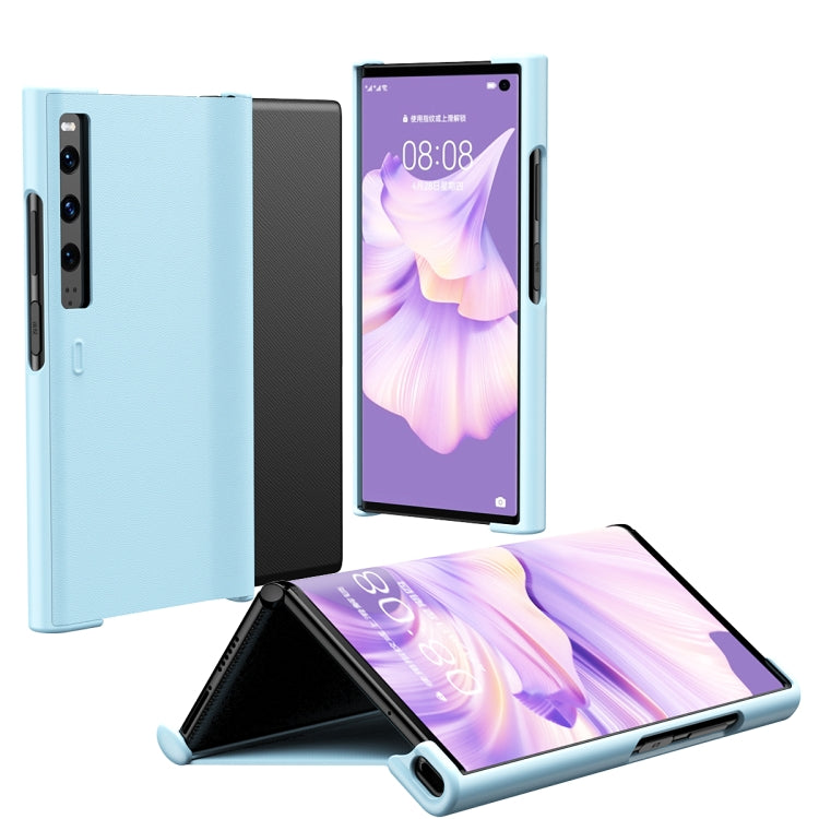 For Huawei Mate Xs 2 Leather Shockproof Phone Case With Holder(Blue) - Huawei Cases by PMC TechLife | Online Shopping South Africa | PMC TechLife | Buy Now Pay Later Mobicred