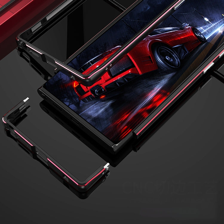 For Samsung Galaxy S22 Ultra Aurora Series Lens Protector + Metal Frame Protective Phone Case(Black Silver) - Galaxy S22 Ultra 5G Cases by PMC TechLife | Online Shopping South Africa | PMC TechLife