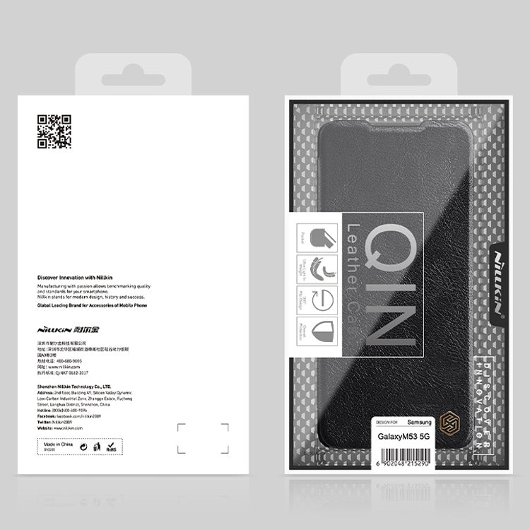 For Samsung Galaxy M53 5G NILLKIN QIN Series Crazy Horse Texture Leather Phone Case(Black) - Galaxy Phone Cases by NILLKIN | Online Shopping South Africa | PMC Jewellery