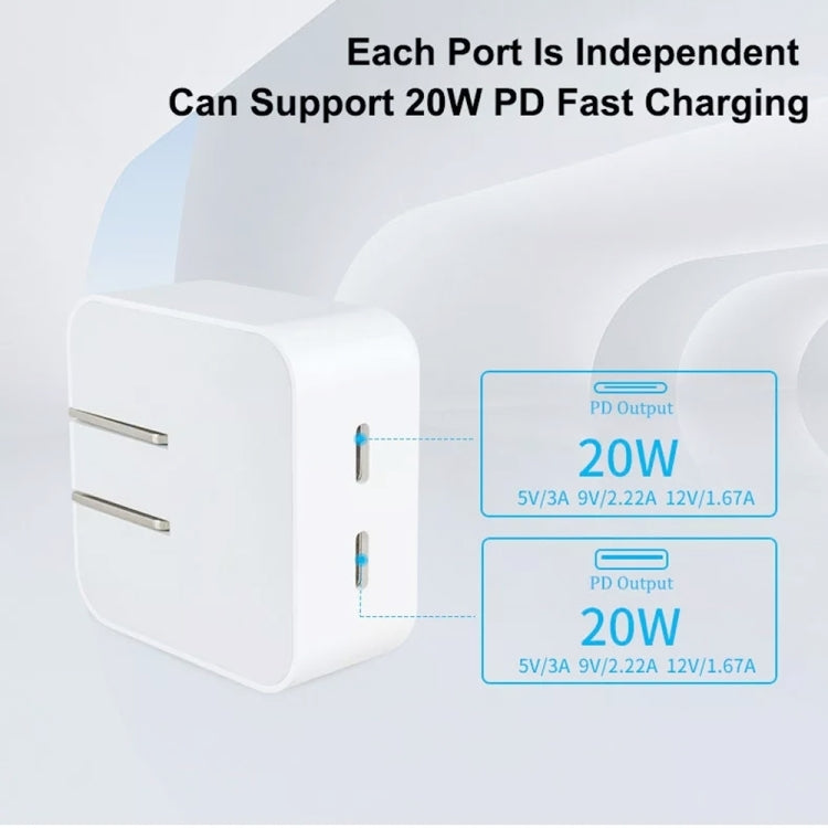40W Dual PD USB-C / Type-C Charger for iPhone / iPad Series, AU Plug - USB Charger by PMC TechLife | Online Shopping South Africa | PMC TechLife | Buy Now Pay Later Mobicred