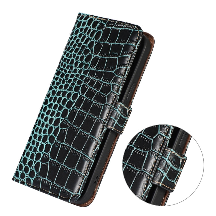 For Xiaomi Redmi Note 11T Pro Crocodile Top Layer Cowhide Leather Phone Case(Green) - Xiaomi Cases by PMC TechLife | Online Shopping South Africa | PMC TechLife